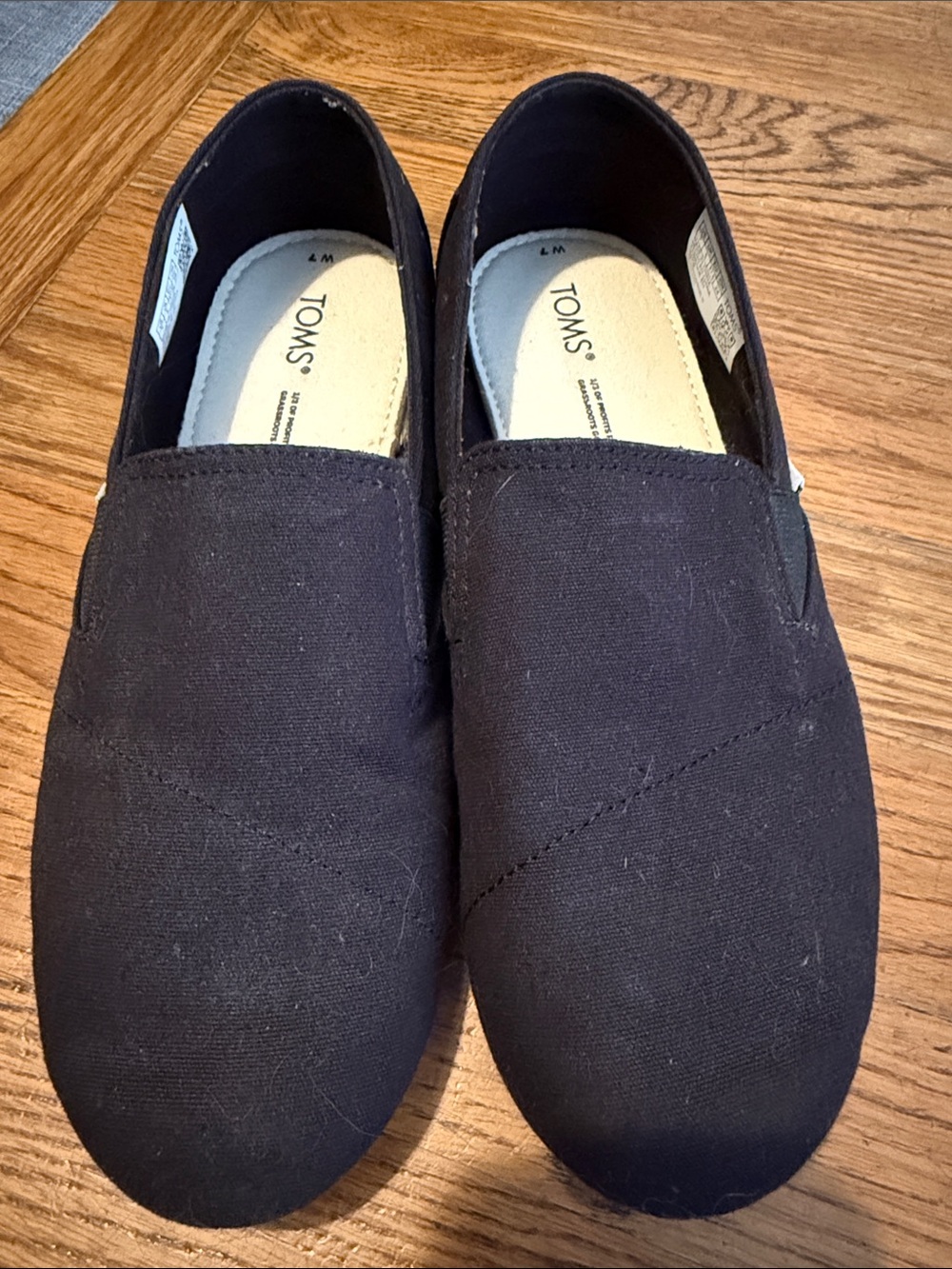 Toms Men's Black Canvas Slip-On Loafers
